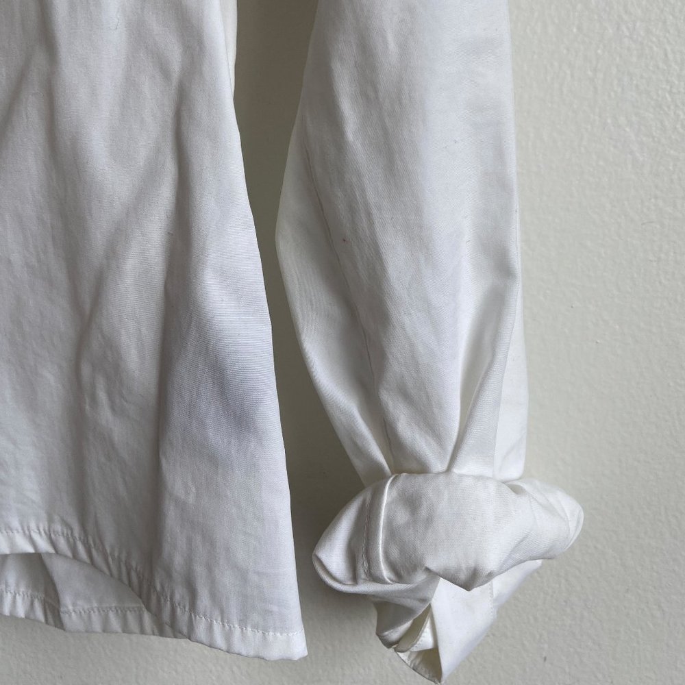 Helmut Lang Oversized White Zip Button Down Shirt - image 3